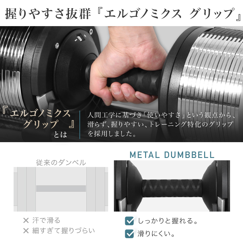 ダンベル 30kg 1個　ゴム製 メタルハンドル METAL（メタルダンベル） 32kg | メタルダンベル | Japan Hearts